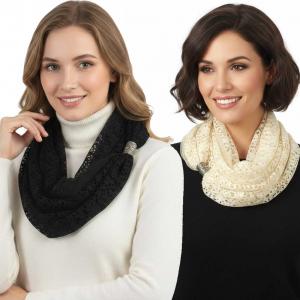 Wholesale 1004<p>Magnetic Clasp Scarves<p> </P>Chiffon Double Lace</p>