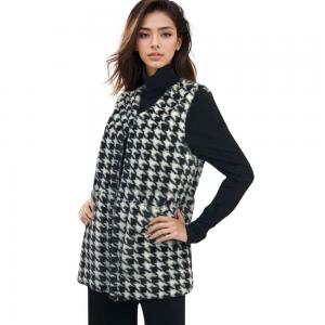 Wholesale 9503 <p> Houndstooth PrintFaux Fur Vest