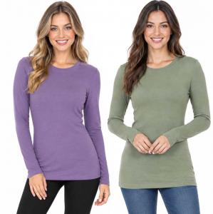 Wholesale 2053 <p>Round Neck Long Sleeve Tops