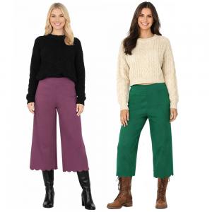 Wholesale 2463 <p> Ponte Scallop Crop Pants