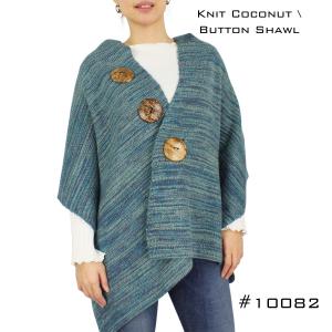 Wholesale 10082 <p> Knit Coconut Button Shawl