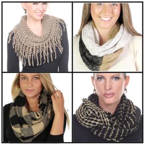 Wholesale 3525<p>Winter Woven Infinity Scarves