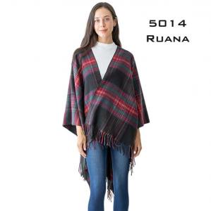 Wholesale 5014Plaid Ruana