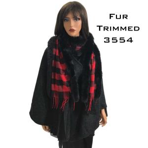 3554 <p> Fur Trimmed  Scarves