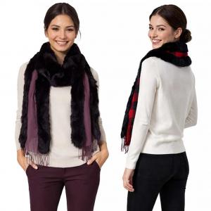 Wholesale 3554 <p> Fur Trimmed  Scarves