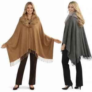 Wholesale Shawls - Faux Fox Fur Collar 3561
