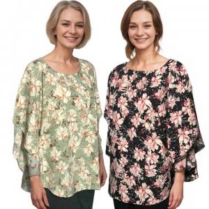 10164 - Round Bottom Floral Ponchos