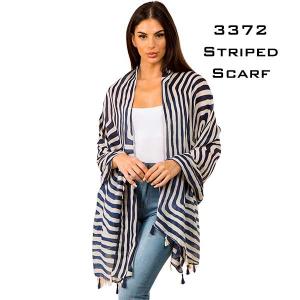 Wholesale 3372<p>Striped Scarf with Tassels