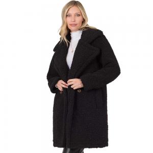 Wholesale 7019 <p>Black Double Breasted Sherpa Coat