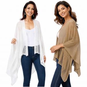 Wholesale 1C15<p> Light Weight Knit Ruanas