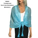 3669 - Tasseled  Cotton Summer Shawls