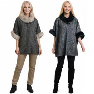 Wholesale LC18 <p> Fur Trimmed Cape