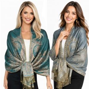 JT014<p> 
Woven Paisley Shawls