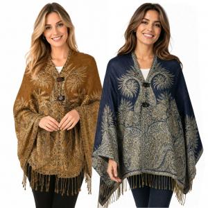 Wholesale 3691
Woven Paisley 
Button Shawls