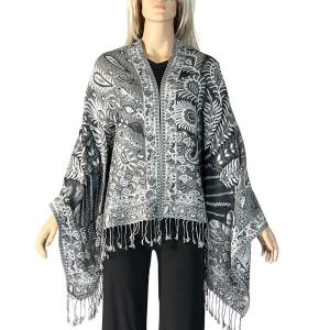 3694 <p> Feathers Print Woven Shawls