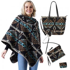 Wholesale 3722 <p> Western Design Ponchos and Bags