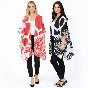 Wholesale 10649 <p> Abstract Daisy Print Kimono