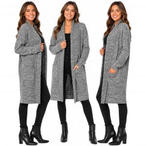 Wholesale 10882 - Shawl Collar Knit Cardigan