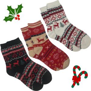 Wholesale 984  Christmas Print Crew Socks