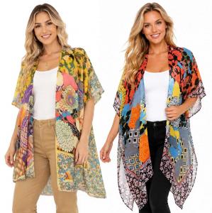 Wholesale 5098 
Floral Print Kimono/ Swim Suit Cover-up