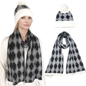Wholesale 3888 - Cashmere Feel Hat and Scarf Sets