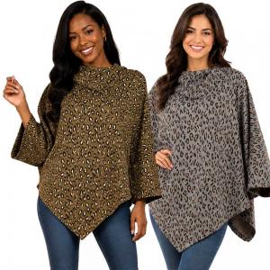 3315 
Animal Print Poncho with Sleeves