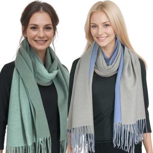 Wholesale 2404 
Two-Tone Cashmere Feel Scarves