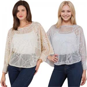 Wholesale 1805
Lace Knit Poncho/Top 
with Sleeves