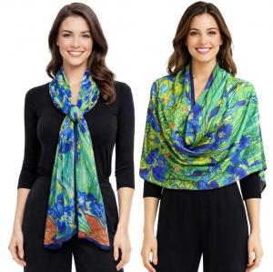 Wholesale 3978 - Double Layer Satin Scarves