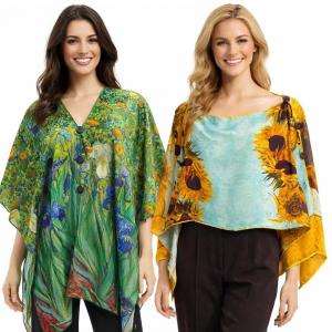 Wholesale 3980 
Six Button Satin Ponchos