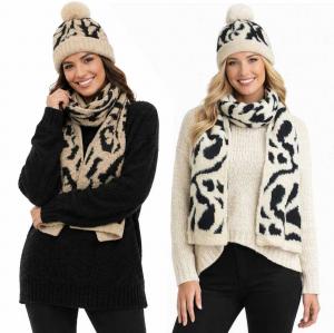 Wholesale 4046 - Animal Print Scarf and Hat Set