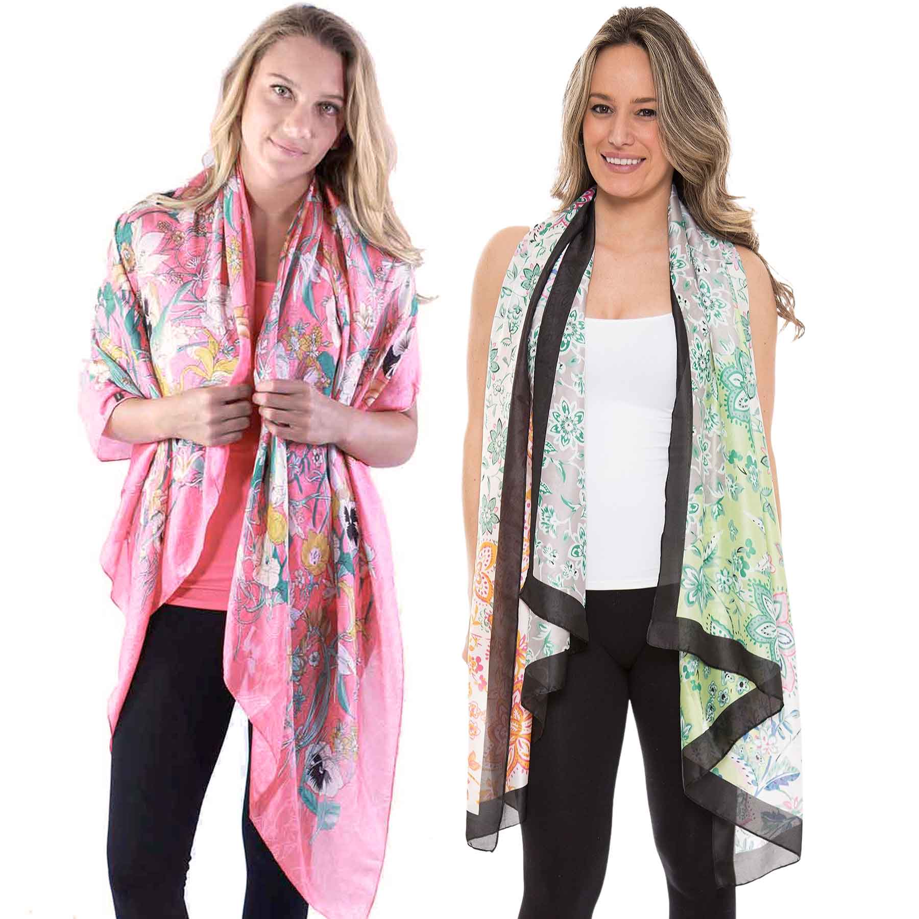Light Satin Scarves and Shawls