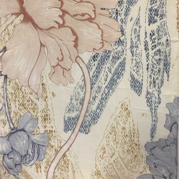 Silky Dress Scarves - 1909 A003 - Black/Ivory Floral - 