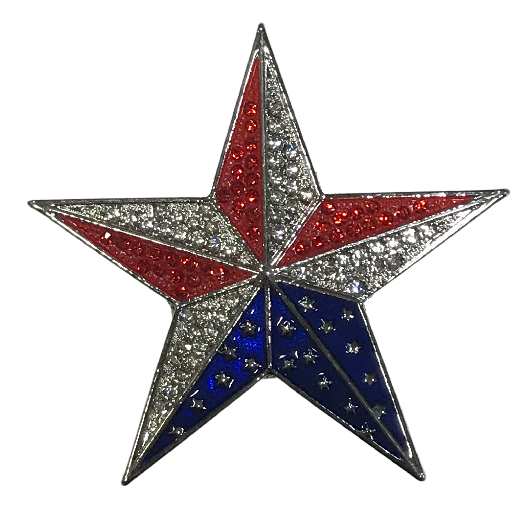 074 Red, White and Blue - US Flag FLAG HAT Magnetic Brooch  - 1.5