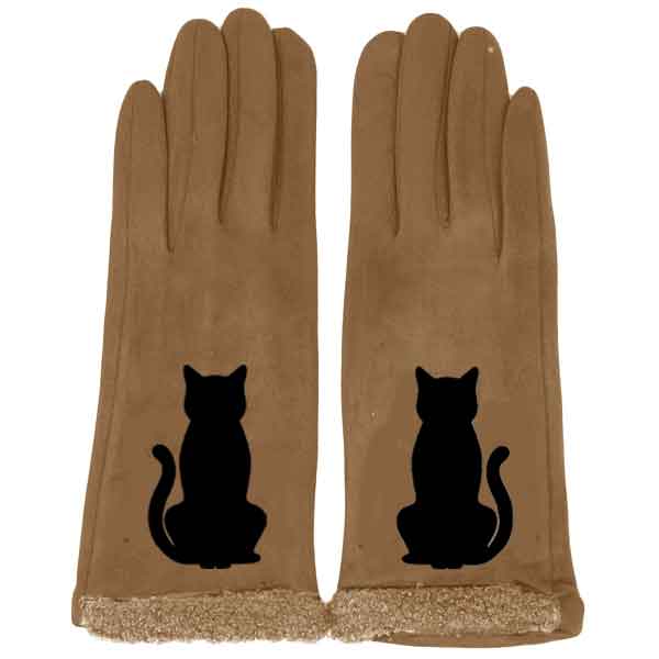 2390 - Touch Screen Smart Gloves 1225 - Dark Brown Cat Silhouette<br>
Touch Screen Smart Gloves - One Size Fits Most