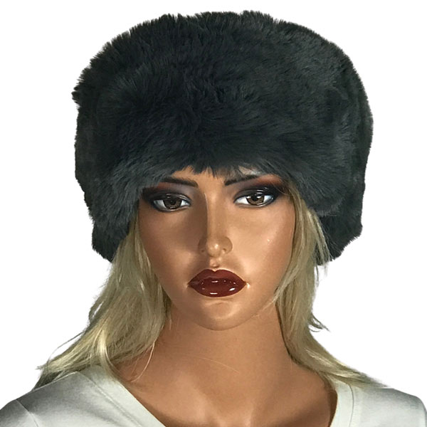 LC20013 - Faux Fur Headbands Charcoal<br> Faux Rabbit Fur Headband - One Size Fits Most