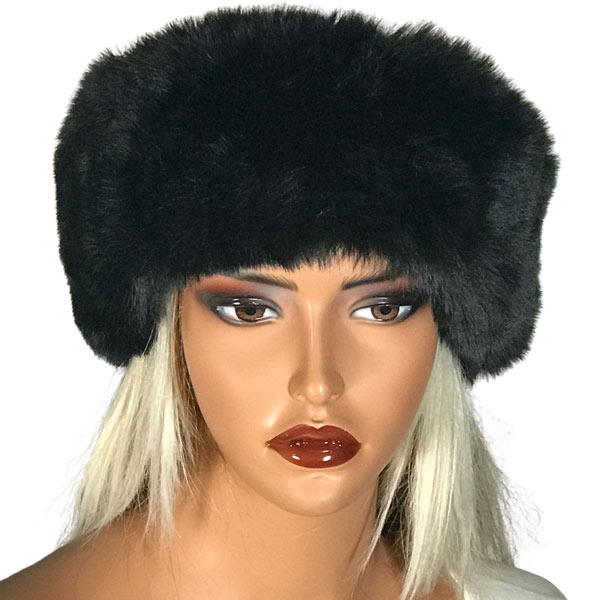 LC20013 - Faux Fur Headbands Black <br> Faux Rabbit Fur Headband - One Size Fits Most