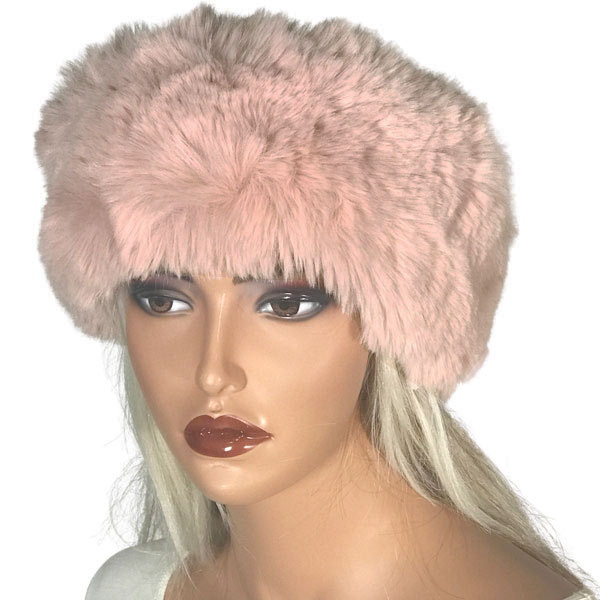 LC20013 - Faux Fur Headbands Dusty Pink<br> Faux Rabbit Fur Headband - One Size Fits Most