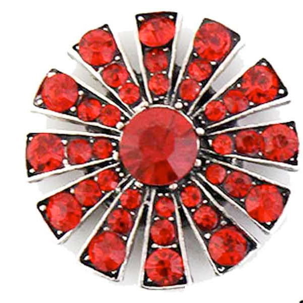 2997 - Artful Design Magnetic Brooches 408RDCL - Starburst<br>Red-Clear  MB - 1.25