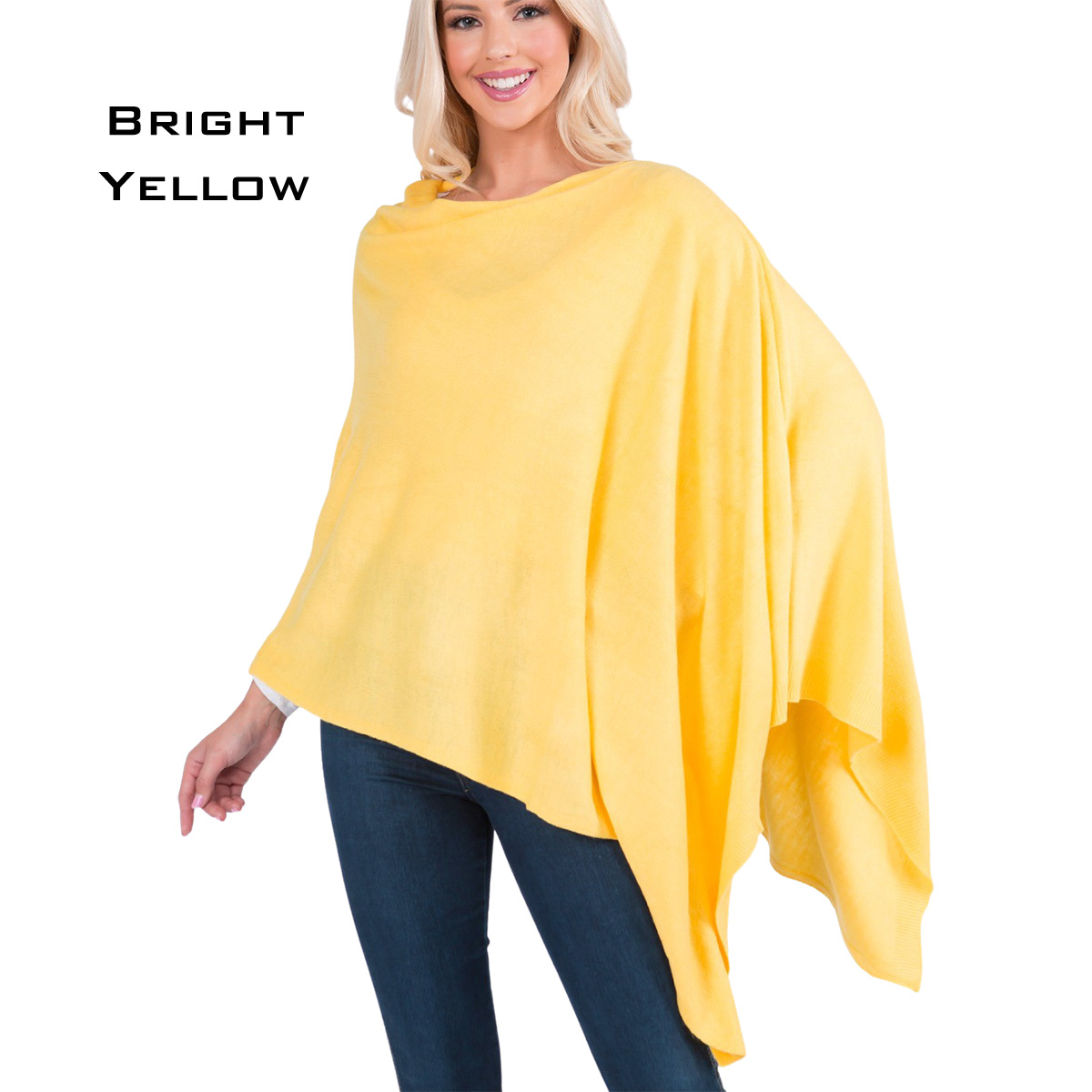 8672 - Cashmere Feel Ponchos  Orange  - One Size Fits Most