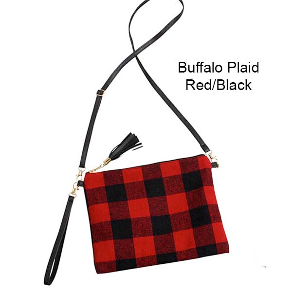 3315 - Crossbody Bags & Small Purses  9882 - Red/Black<br>
Buffalo Plaid Wristlet - 