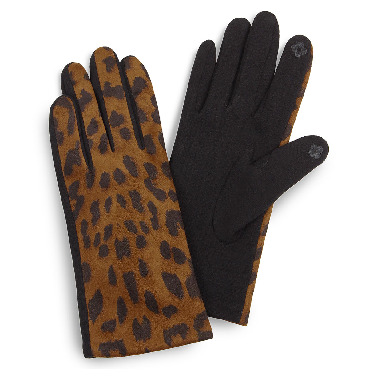 Matching Pieces for Autumn and Winter 3178 10074 WOOL FEEL LEOPARD BR Touch Screen Smart Gloves - Fleece Lined  - Smart Gloves - Fleece Lined 