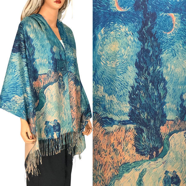 3196 - Sueded Art Design Shawls (Without Buttons) #08 Print - 72