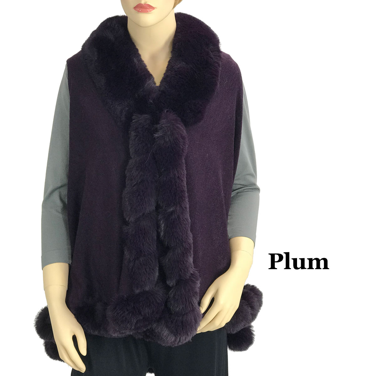 LC11 - Faux Rabbit Fur Vests LC11 - #16 Light Grey  - One Size Fits Most