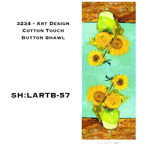 3234 - Art Design Cotton Touch Button Shawls #58 w/ Black Buttons (Cotton Feel)   - 