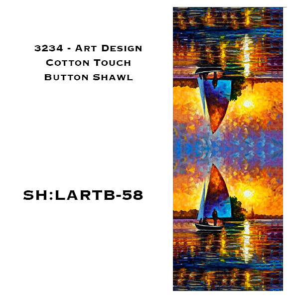 3234 - Art Design Cotton Touch Button Shawls #59 w/ Black Buttons (Cotton Feel)  - 