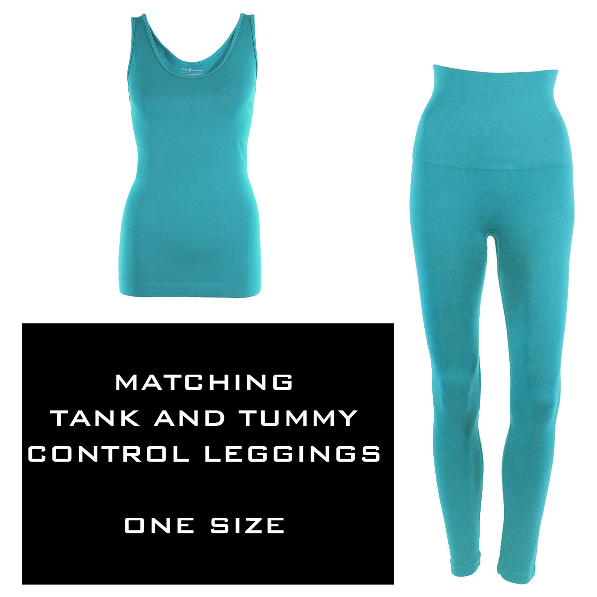 3431 - SmoothWear - Tank and Leggings Sets TURQUOISE - One Size Fits Most