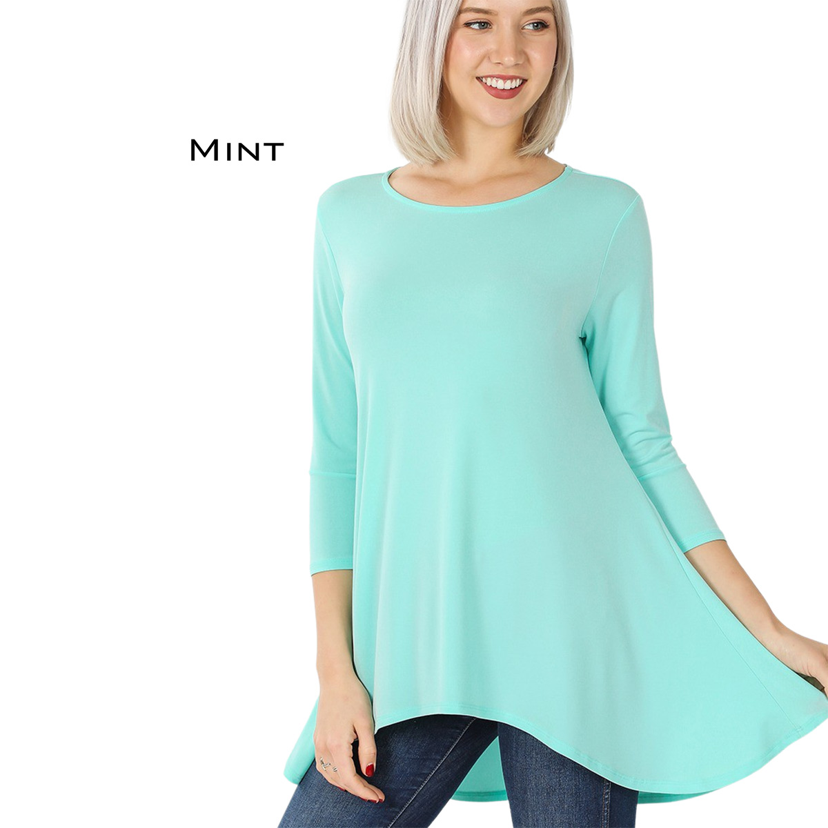 2367 - Ity High-Low 3/4 Sleeve Top MINT High-Low 3/4 Sleeve Top 2367 - X-Large