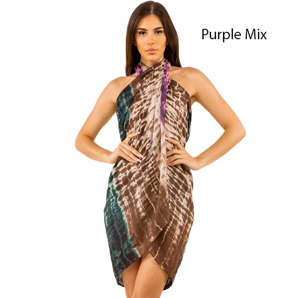 Tie Dyed Wraps - 4000/1402  4000 - Purple Mix<br> Tie Dyed Wrap - 