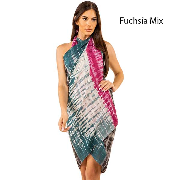 Tie Dyed Wraps - 4000/1402  4000 - Fuchsia Mix<br> Tie Dyed Wrap - 
